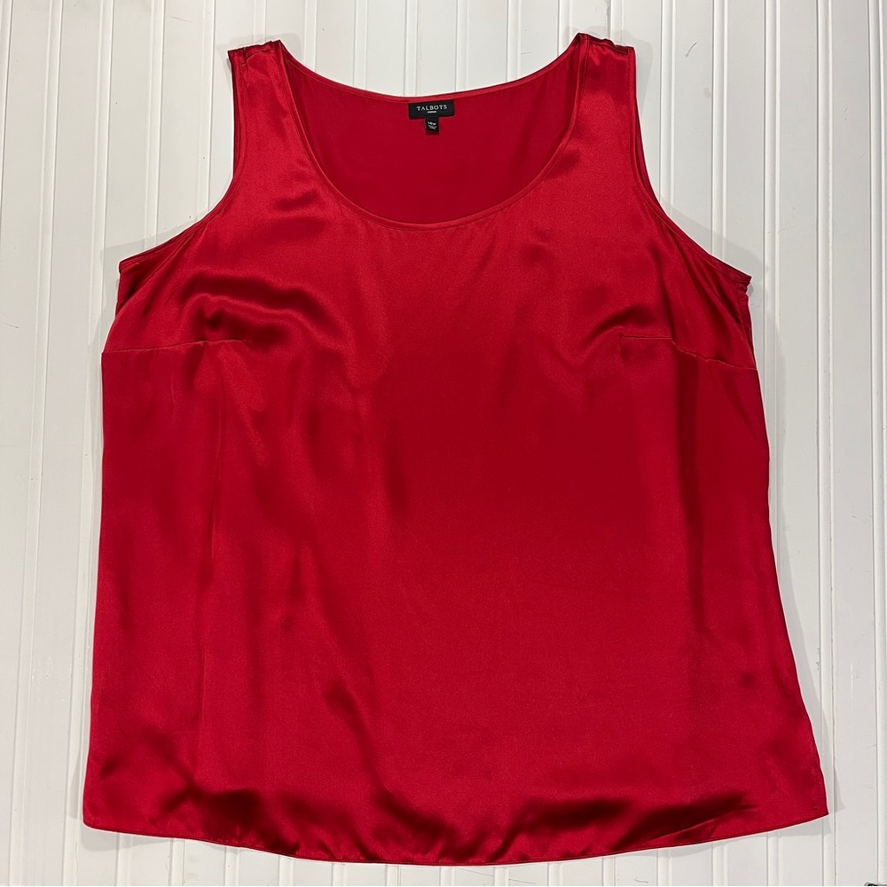 Talbots Red Silk Tank Top Size 14W